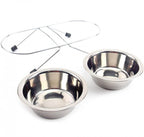 Ciotola Doppia Mangiatoia Per Animali Ciotole In Acciaio Scodelle Cani Gatti | L