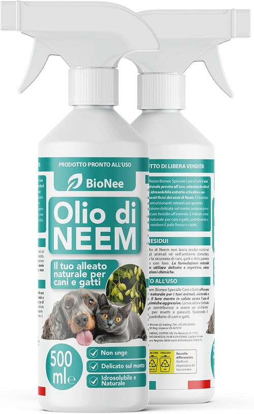 Olio di Neem Spray per Cani e Gatti – 500 ml