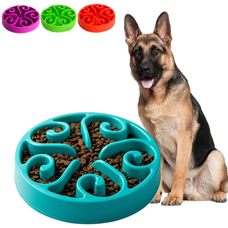 Pet Dog Slow Feeder Bowl Non Slip Anti-Gulping Slower Food Feeding Dishes Eco Dog Bowl For Large Medium Small Dogs Puppy Measured