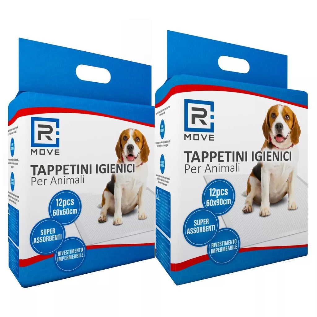 12pz Tappetini Igienici Traversine Assorbenti Cani Gatti Animali 60x60cm/60x90cm